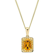 elements-gold-detailed-octagon-citrine-9ct-gold-pendant---goldorange-35461278
