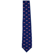 Michelsons of London Small Union Jack All Over Pattern Silk Tie - Navy/Red/White
