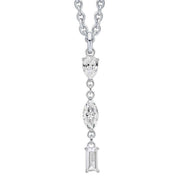 Beginnings Mixed Shapes Long Pendant - Silver