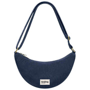 Hindbag Andrea Half Moon バッグ - ベルベット ネイビー ブルー