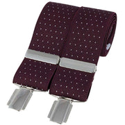 David Van Hagen Classic Pin Dot Fashion Brace - Burgundy