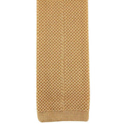 David Van Hagen Plain Knitted Tie - Gold