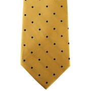 David Van Hagen Polka Dot Tie - Gold/Navy