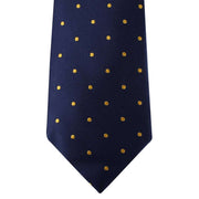 David Van Hagen Polka Dot Tie - Navy/Gold