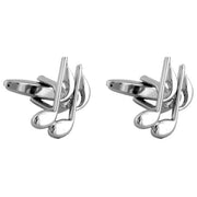 David Van Hagen Quaver Musical Note Cufflinks - Silver