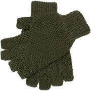 Dents Lanber Tuckstitch Half Finger Shooting Gloves - Olive
