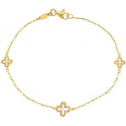 Mark Milton Mother of Pearl Flower Bracelet - Gold