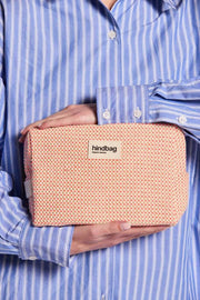 Hindbag Leon ウーブン トイレタリー バッグ - コーラル ピンク