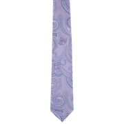 Michelsons of London Defined Paisley Polyester Tie and Pocket Square Set - Purple