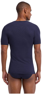 Falke デイリーシームレス V-ネック T-シャツ - ミッドナイトネイビー