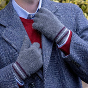 Dents Salcombe リブ ニット グローブ - チャコール グレー