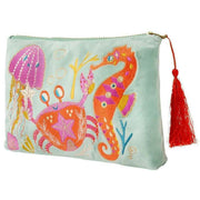 powder-seashore-friends-velvet-zip-pouch---aqua-blue-34449237