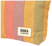 Roka Maida Vale スモール コットン キャンバス ポーチ - フェード マルチ ストライプ