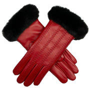 dents-cassie-contrast-stitching-leather-gloves---berry-redblack-34479821