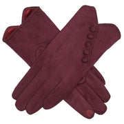 dents-buttoned-faux-suede-gloves---damson-burgundy-34477525