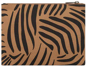Hindbag Ema ミディアム ジップ ポーチ - ゼブラ シナモン ブラウン