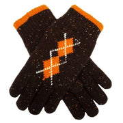 dents-argyle-marl-yarn-knitted-gloves---chocolate-brownpumpkin-orange-34477612