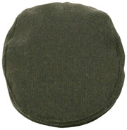 Dents Grafham ヘリンボーン ツイード フラット キャップ - フォレストグリーン