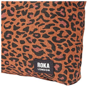 Roka Maida Vale ミディアム コットン キャンバス ポーチ - ミニ レオパード ブラウン