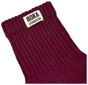 Roka Windsor ソリッド クルー ソックス - プラム バーガンディ