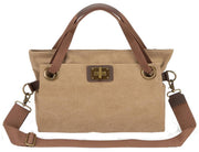 Zede Pont Des Arts Medium Cross Body Bag -Beige Khaki