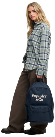 Superdry & Co Company ロゴ バックパック - Eclipse ネイビー/オフホワイト
