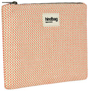 Hindbag Ema ウーブン ミディアム ジップ ポーチ - コーラル ピンク