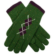 dents-argyle-marl-yarn-knitted-gloves---emerald-greenamethyst-purple-34477626