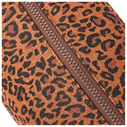 Roka Mayfair スモール コットン キャンバス ウォッシュ バッグ - ミニ レオパード ブラウン