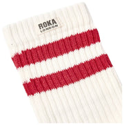 Roka ウィンザー ストライプ クルー ソックス - クランベリー レッド