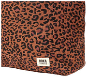 Roka Hoxton ラージ コットン キャンバス ショルダー バッグ - ミニ レオパード ブラウン
