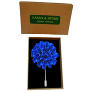 Bassin and Brown Flower Jacket Lapel Pin - Blue