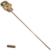 Bassin and Brown Skull Lapel Pin - Silver
