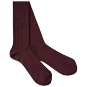 London Sock Company メリノ トリオ 3 足ソックス ボックス セット - レッド/ブラウン