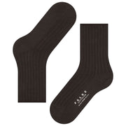Falke コットンリブソックス - ダークブラウン