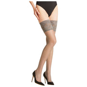 Falke Seidenglatt 15 デニール ステイ アップ - カーボン グレー
