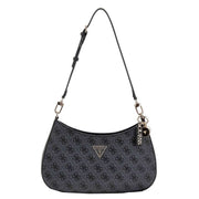 GUESS Noelle II トップ ジップ ショルダー バッグ - コール ブラック ロゴ