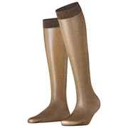 Falke グリッター 30 デニール ニーハイ ソックス - ブラウン/ゴールド