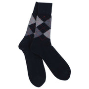 Burlington Preston Argyle Socks - Navy/Blue/Grey
