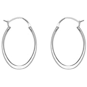 KJ Beckett Oval Creole Earrings - Silver