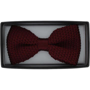 Michelsons of London Silk Knitted Bow Tie - Wine