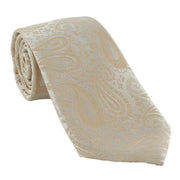 Michelsons of London Tonal Polyester Paisley Pocket Square and Tie Set - Taupe