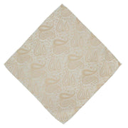 Michelsons of London Tonal Polyester Paisley Pocket Square and Tie Set - Taupe