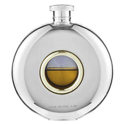 Orton West 4oz Welsh Dragon Porthole Hip Flask - Silver