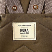 Roka フィンチリー ラージ リサイクル キャンバス バックパック - シー スプレー ブラウン
