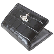 Vivienne Westwood エンボス クロコ スリム フラップ カード ホルダー ウォレット - ブラック
