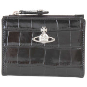 Vivienne Westwood エンボス クロコ スリム フラップ カード ホルダー ウォレット - ブラック