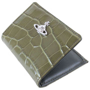 Vivienne Westwood エンボス クロコ スリム フラップ カード ホルダー パース - カーキ