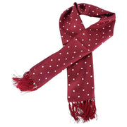 Knightsbridge Neckwear Polka Dot Aviator Silk Scarf - Burgundy/White