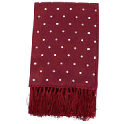 Knightsbridge Neckwear Polka Dot Aviator Silk Scarf - Burgundy/White